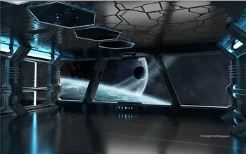 пользовательские фотообои 3d Космический корабль научно-фантастическая сцена бар KTV обои для рабочего стола домашний декор обои для стен в рулонах гостиная