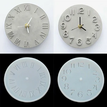 Ремесленные часы из Цементного бетона Силиконовая форма DIY Изготовление Глиняной Штукатурки Инструменты для изготовления часов из глиняного цемента