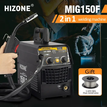 Сварочный аппарат Hizone mig портативный 2 в 1, бесплатная доставка, полуавтоматическая сварка без газового сварочного инвертора 220 В
