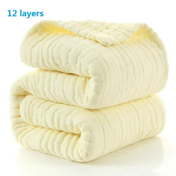 Сверхтолстое 12 слоев муслина, хлопка, одеяло для новорожденных, покрывало для сна, одеяло