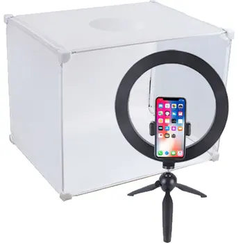 Светодиодная небольшая студийная платформа для фотосъемки натюрмортов, внутренняя коробка для фотосъемки с мягким светом, продукт white professional mini camera box