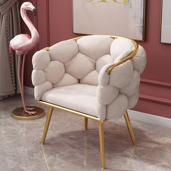 Скандинавское Домашнее Косметическое кресло из Розового Бархата, Мебель современного дизайна, Кресло для отдыха в гостиной, Роскошный Комод в спальне, Мягкие стулья