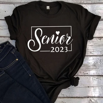 Топы для выпускников 2023 года, рубашки для выпускников 2023 года, Эстетические футболки для женщин старшего класса 2023 года, футболки класса 2023 года, Винтажные