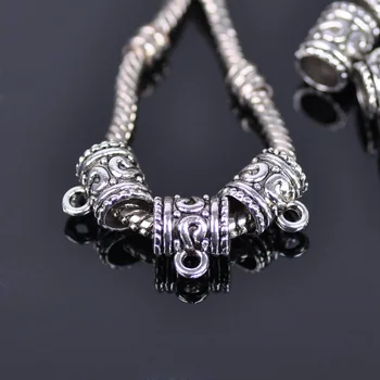 Форма кружки 9x7 мм, тибетский серебряный цвет, металлический сплав, свободные бусины-распорки, лот для DIY, ожерелье, браслет, выводы для изготовления ювелирных изделий