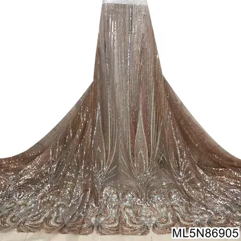Французский тюль, изысканное кружево, качественная африканская ткань с блестками для вечернего платья ML5N869