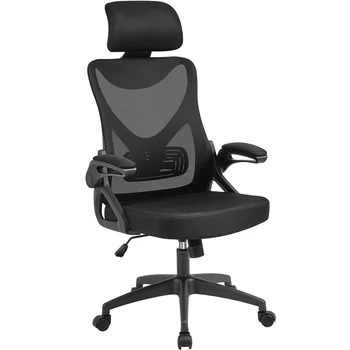 Эргономичный сетчатый офисный стул SmileMart с высокой спинкой, черный
